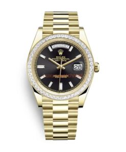 Replica Rolex Day-Date Black Dial 228398TBR Diamond