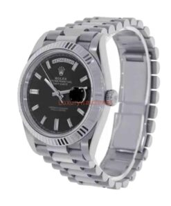 Replica Rolex Silver Black Dial 2