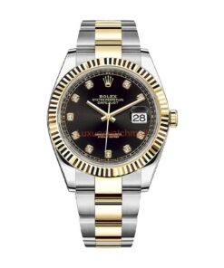 Replica Rolex Datejust 126333 Gold Steel Black Dial