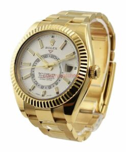 Replica Rolex Sky-Dweller Yellow Gold Fluted Bezel 2