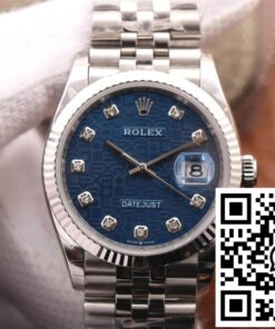 Replica Rolex Datejust M126234-0011 36Mm Ew Factory Diamond-Studded Blue Dial