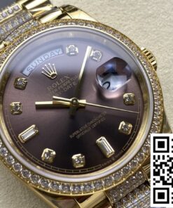 Replica Rolex Day-Date M128348Rbr-0007 8+ Factory Dark Grey Dial