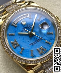 Replica Rolex Day-Date M128348Rbr-0038 8+ Factory Diamond Hour Markers
