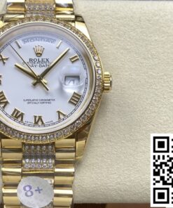 Replica Rolex Day-Date M128348Rbr-0043 8+ Factory Diamond Strap