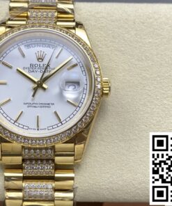 Replica Rolex Day-Date M128348Rbr-0048 8+ Factory Bar Hour Markers
