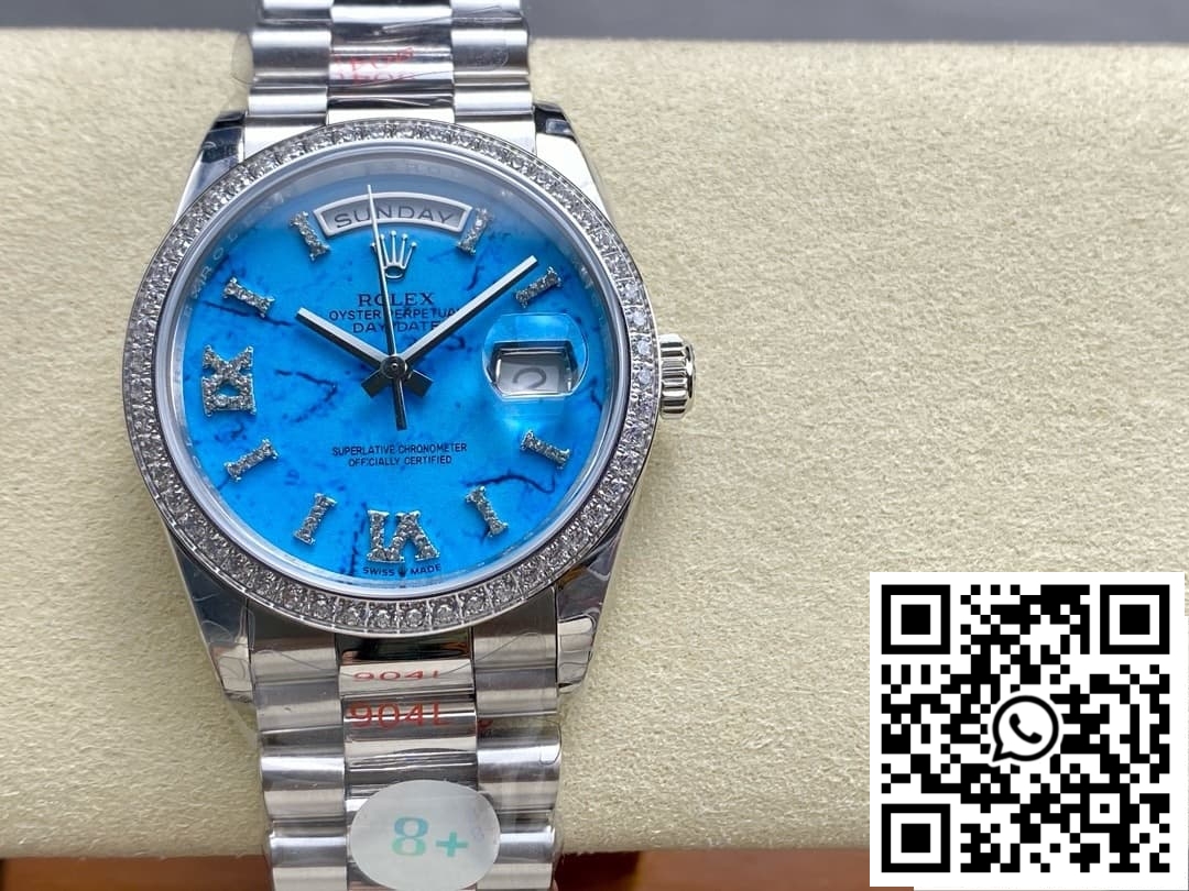 Replica Rolex Day-Date Model M128396Tbr-0016 8+ Factory Stainless Steel Strap 3 Replica Rolex Day-Date Model M128396Tbr-0016 8+ Factory Stainless Steel Strap 3