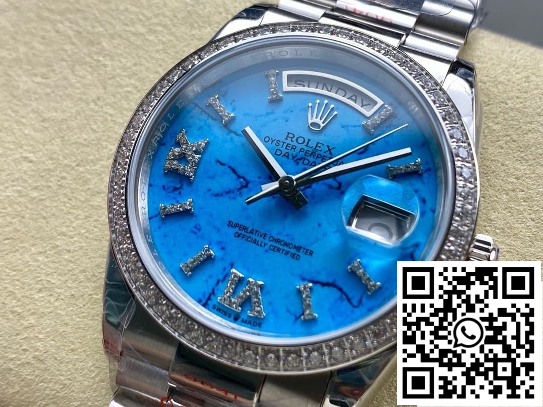 Replica Rolex Day-Date Model M128396Tbr-0016 8+ Factory Stainless Steel Strap 5 Replica Rolex Day-Date Model M128396Tbr-0016 8+ Factory Stainless Steel Strap 5