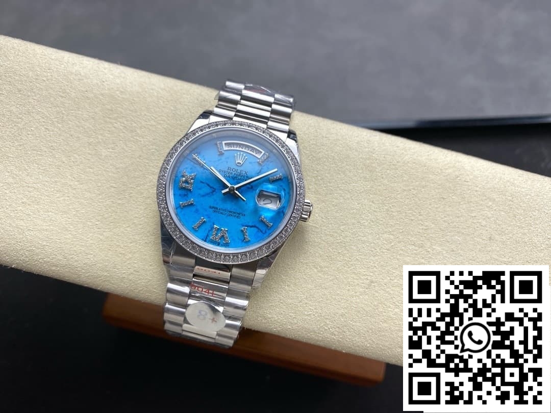 Replica Rolex Day-Date Model M128396Tbr-0016 8+ Factory Stainless Steel Strap 6 Replica Rolex Day-Date Model M128396Tbr-0016 8+ Factory Stainless Steel Strap 6