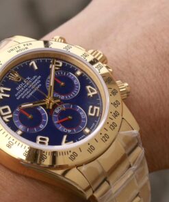 Replica Rolex Daytona Cosmograph 116528 Jh Factory Full Gold Blue Dial 2