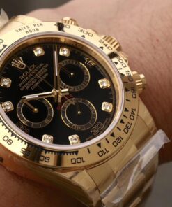 Replica Rolex Daytona Cosmograph M116508-0008 Jh Factory Diamonds Black Dial 2