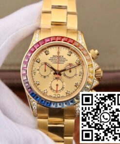 Replica Rolex Daytona Cosmograph Rainbow 116598Rbow Bl Factory Gold Dial Replica Rolex Daytona Cosmograph Rainbow 116598Rbow Bl Factory Gold Dial