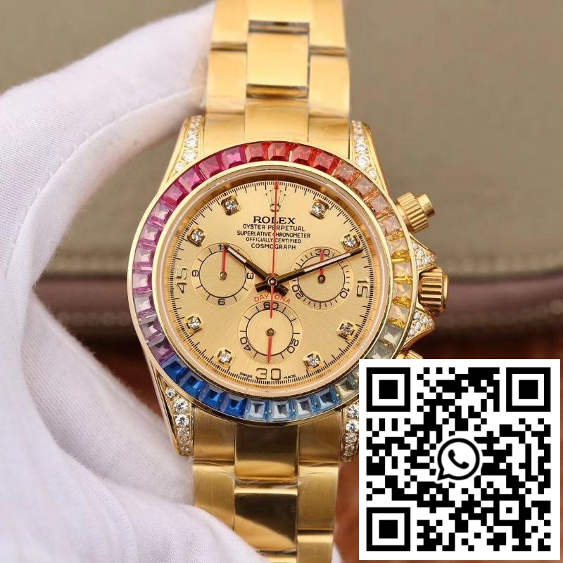 Replica Rolex Daytona Cosmograph Rainbow 116598Rbow Bl Factory Gold Dial Replica Rolex Daytona Cosmograph Rainbow 116598Rbow Bl Factory Gold Dial