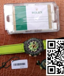 Replica Rolex Daytona Cosmos Chronograph Carbon Fiber Edition Green Exploded Dragon Dial 2