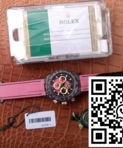 Replica Rolex Daytona Cosmos Chronograph Carbon Fiber Edition Pink Exploded Dragon Dial 2