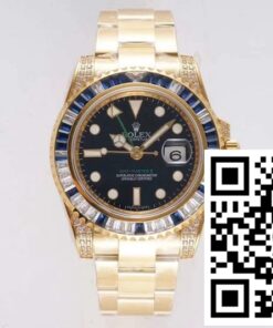 Replica Rolex Gmt Master Ii 116758 Saru Rof Factory Blue White Diamond