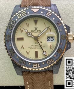 Replica Rolex Gmt-Master Ii Diw Carbon Fiber Brown Fabric Strap Replica Rolex Gmt-Master Ii Diw Carbon Fiber Brown Fabric Strap