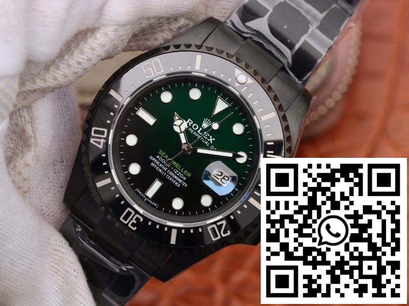 Replica Rolex Sea-Dweller Deepsea 11666001 V2 Green Gradual Black Dial 4 Replica Rolex Sea-Dweller Deepsea 11666001 V2 Green Gradual Black Dial 4