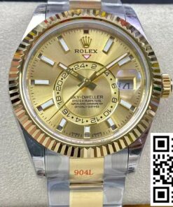 Replica Rolex Sky Dweller M326933-0001 V2 Noob Factory Champagne Dial Replica Rolex Sky Dweller M326933-0001 V2 Noob Factory Champagne Dial