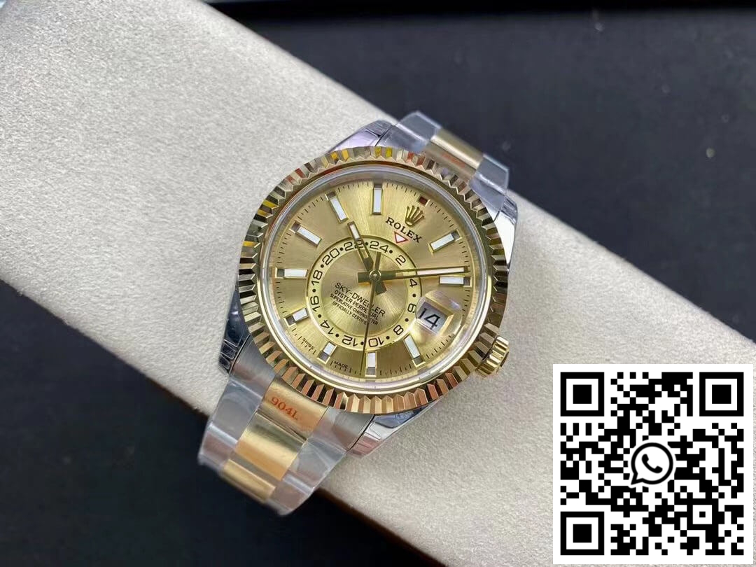 Replica Rolex Sky Dweller M326933-0001 V2 Noob Factory Champagne Dial 9 Replica Rolex Sky Dweller M326933-0001 V2 Noob Factory Champagne Dial 9