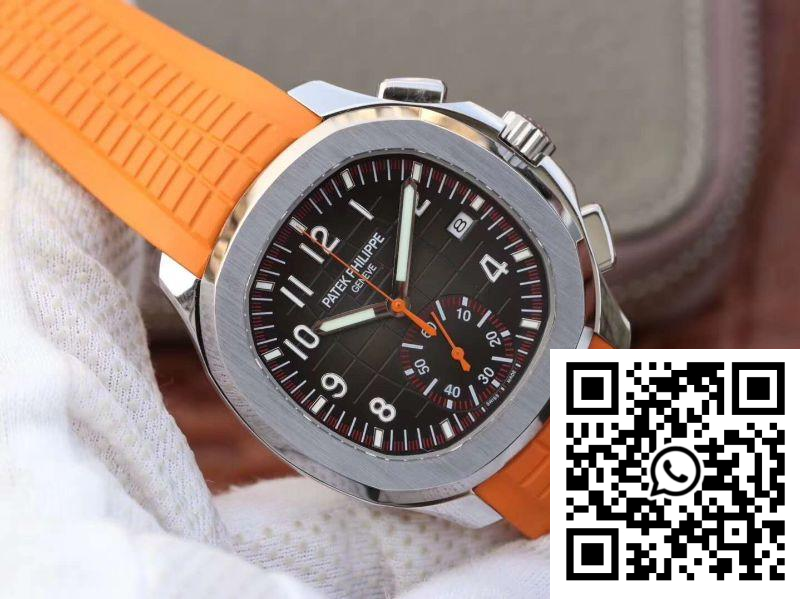 Replica Patek Philippe Aquanaut Chronograph 5968A Orange Rubber Strap Black Dial 4 Replica Patek Philippe Aquanaut Chronograph 5968A Orange Rubber Strap Black Dial 4