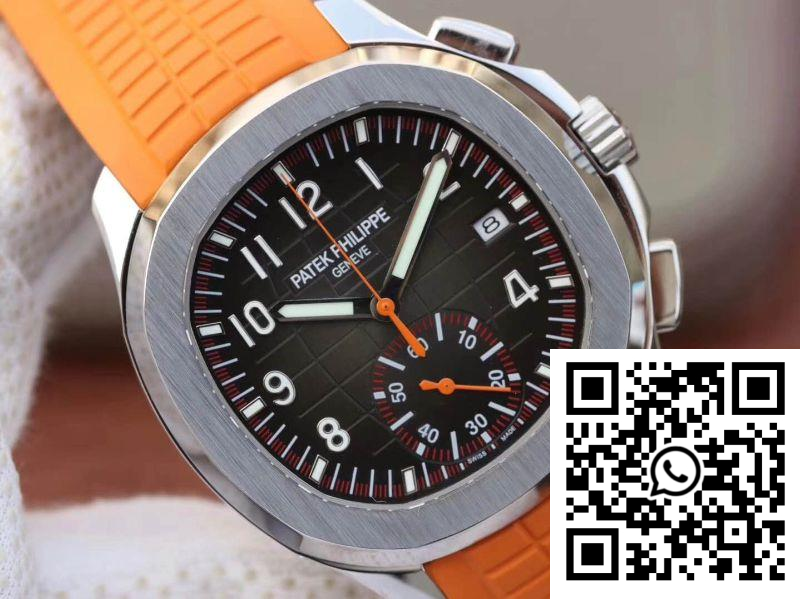Replica Patek Philippe Aquanaut Chronograph 5968A Orange Rubber Strap Black Dial 6 Replica Patek Philippe Aquanaut Chronograph 5968A Orange Rubber Strap Black Dial 6