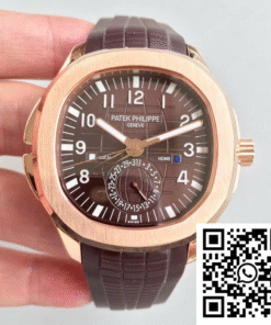 Replica Patek Philippe Aquanaut Travel Time 5164R-001 Rose Gold Chocolate Dial