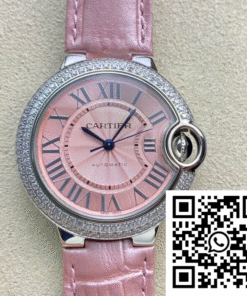 Replica Ballon Bleu De Cartier 33Mm V6 Factory Pink Dial