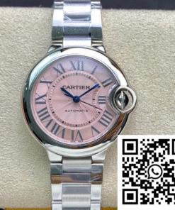 Replica Ballon Bleu De Cartier 33Mm W6920100 V6 Factory Pink Dial