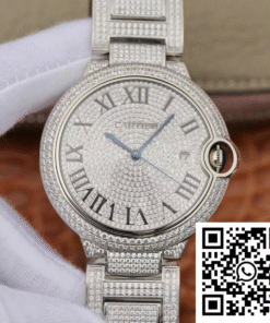 Replica Ballon Bleu De Cartier We9009Z3 42Mm Tw Factory Silver Diamond Dial