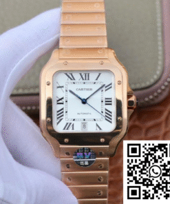 Replica Cartier De Santos 40Mm Bv Factory 18K Rose Gold Case White Dial