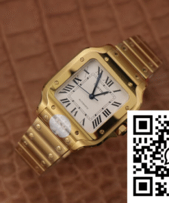 Replica Cartier De Santos Wssa0010 Bv Factory 18K Gold White Dial 2