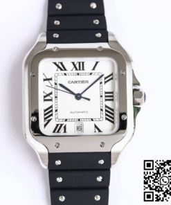 Replica Cartier Santos Wssa0018 Gf Factory V2 Rubber Strap White Dial
