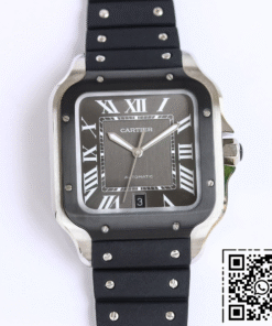 Replica Cartier Santos Wssa0037 Gf Factory V2 Black Rubber Strap