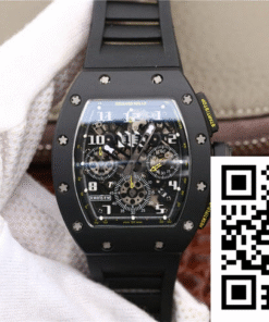 Replica Richard Mille Rm-011 Kv Factory Carbon Fiber Black Strap