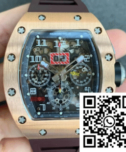 Replica Richard Mille Rm011 Kv Factory Rose Gold Brown Rubber Strap Replica Richard Mille Rm011 Kv Factory Rose Gold Brown Rubber Strap