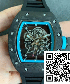 Replica Richard Mille Rm055 Kv Factory V2 Carbon Fiber Black Rubber Strap Replica Richard Mille Rm055 Kv Factory V2 Carbon Fiber Black Rubber Strap