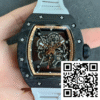 Replica Richard Mille Rm011 Kv Factory Titanium Case Red Strap 13