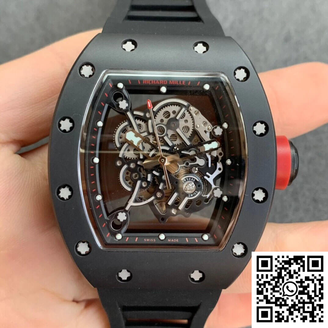 Replica Richard Mille Rm055 Kv Factory V2 Ceramic Black Rubber Strap Replica Richard Mille Rm055 Kv Factory V2 Ceramic Black Rubber Strap