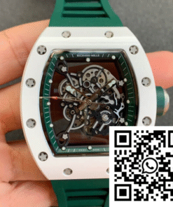 Replica Richard Mille Rm055 Kv Factory V2 Green Rubber Strap