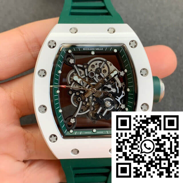 Replica Richard Mille Rm055 Kv Factory V2 Green Rubber Strap Replica Richard Mille Rm055 Kv Factory V2 Green Rubber Strap