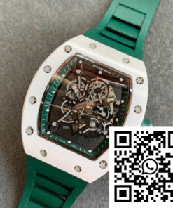 Replica Richard Mille Rm055 Kv Factory V2 Green Rubber Strap 2