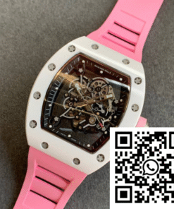 Replica Richard Mille Rm055 Kv Factory V2 Pink Rubber Strap 2