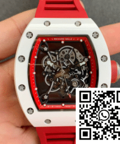 Replica Richard Mille Rm055 Kv Factory V2 Red Rubber Strap