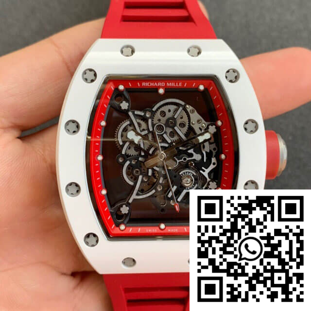 Replica Richard Mille Rm055 Kv Factory V2 Red Rubber Strap Replica Richard Mille Rm055 Kv Factory V2 Red Rubber Strap