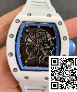 Replica Richard Mille Rm055 Kv Factory V2 White Rubber Strap