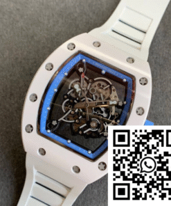Replica Richard Mille Rm055 Kv Factory V2 White Rubber Strap 2