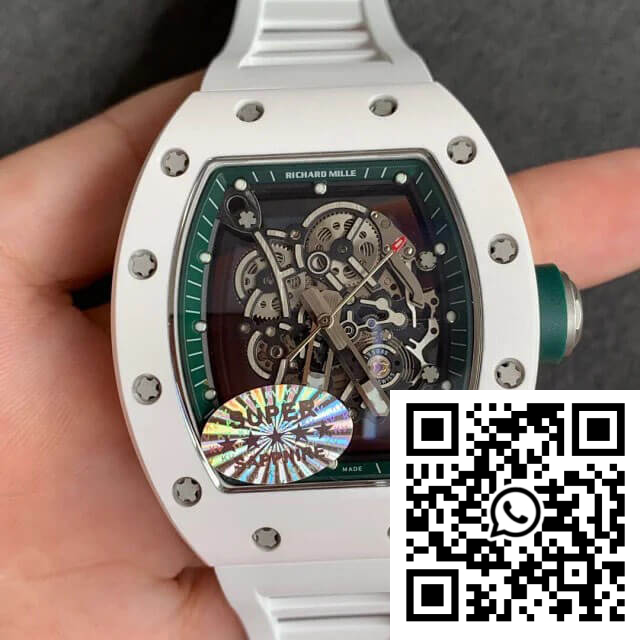Replica Richard Mille Rm055 Kv Factory White Ceramic Skeleton Dial 3 Replica Richard Mille Rm055 Kv Factory White Ceramic Skeleton Dial 3