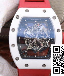 Replica Richard Mille Rm055 Red Strap Kv Factory Skeleton Dial 2