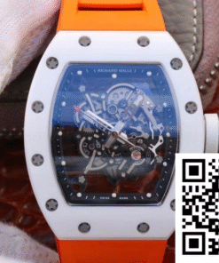 Replica Richard Mille Rm055 Skeleton Dial Orange Strap Kv Factory V2