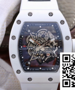 Replica Richard Mille Rm055 White Ceramic Skeleton Dial Kv Factory V2 Replica Richard Mille Rm055 White Ceramic Skeleton Dial Kv Factory V2